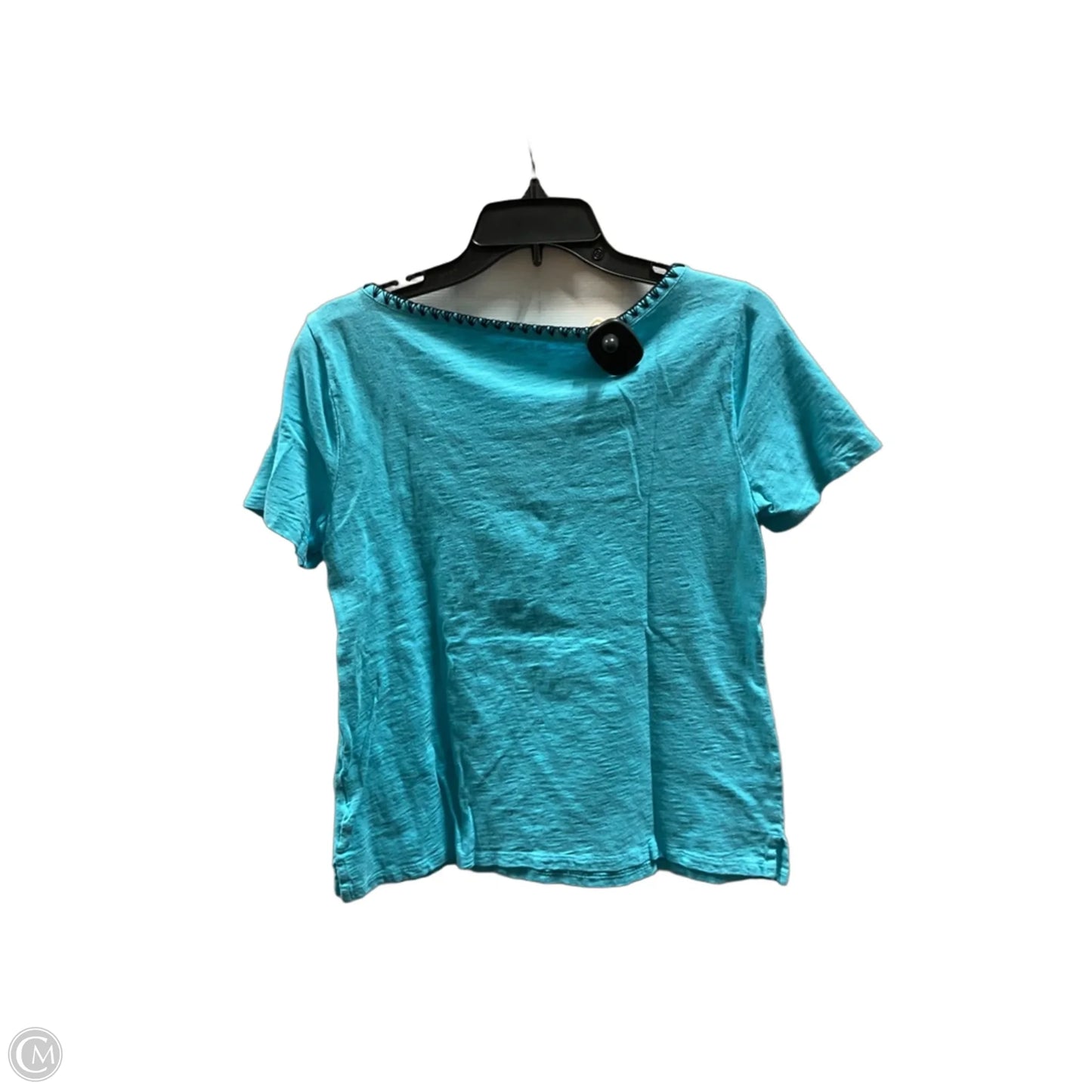 Top Short Sleeve Basic By Talbots In Black & Blue, Size: S