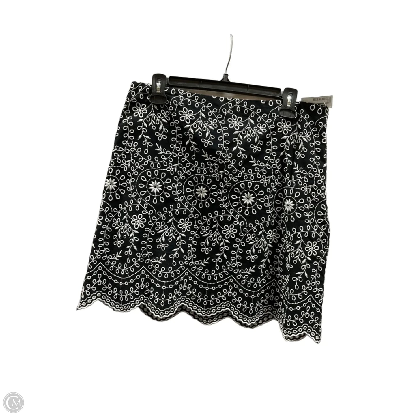 Skirt Midi By Loft In Black & White, Size: 8