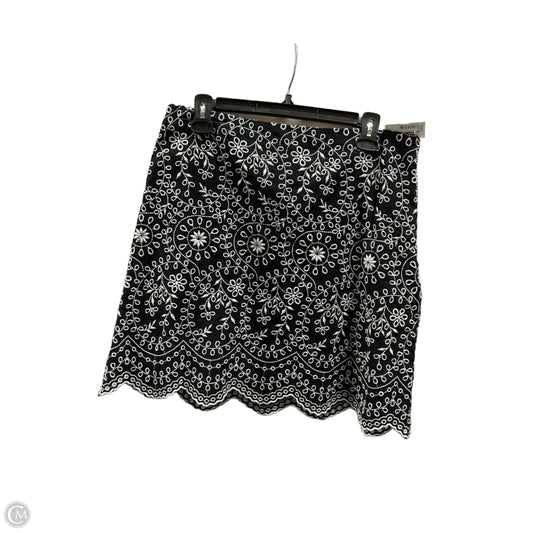 Skirt Midi By Loft In Black & White, Size: 8