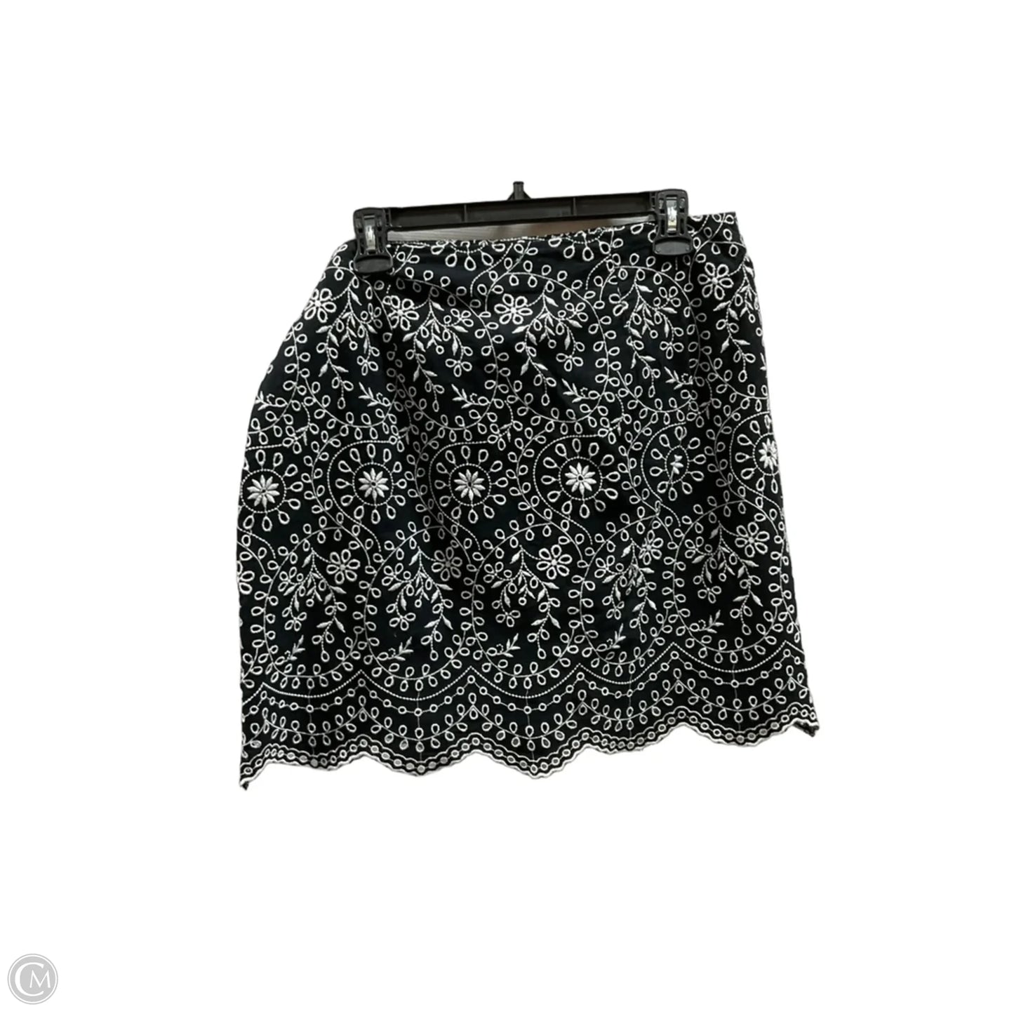 Skirt Midi By Loft In Black & White, Size: 8