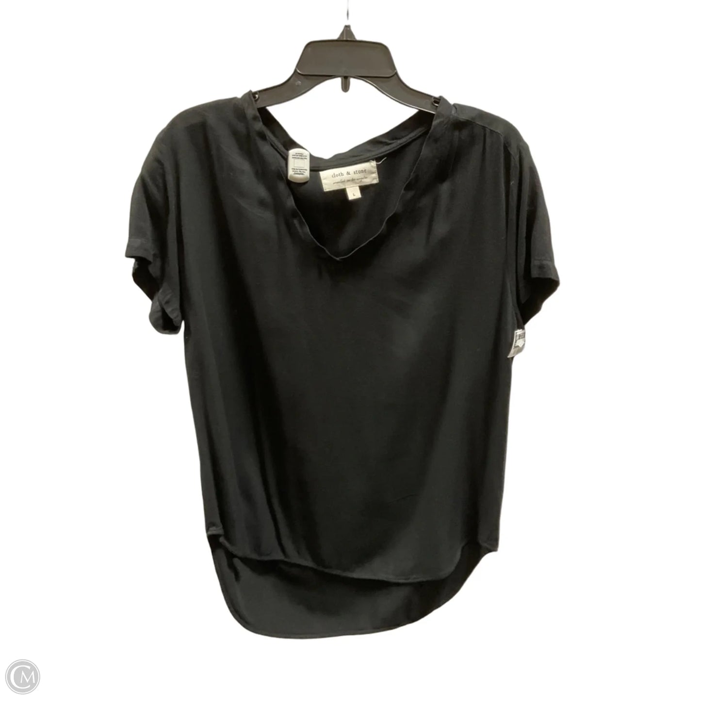 Top Short Sleeve Basic By Cloth & Stone In Black, Size: L
