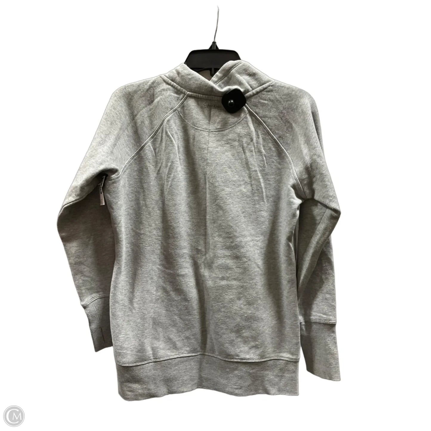 Athletic Sweatshirt Collar By Calvin Klein In Grey, Size: M