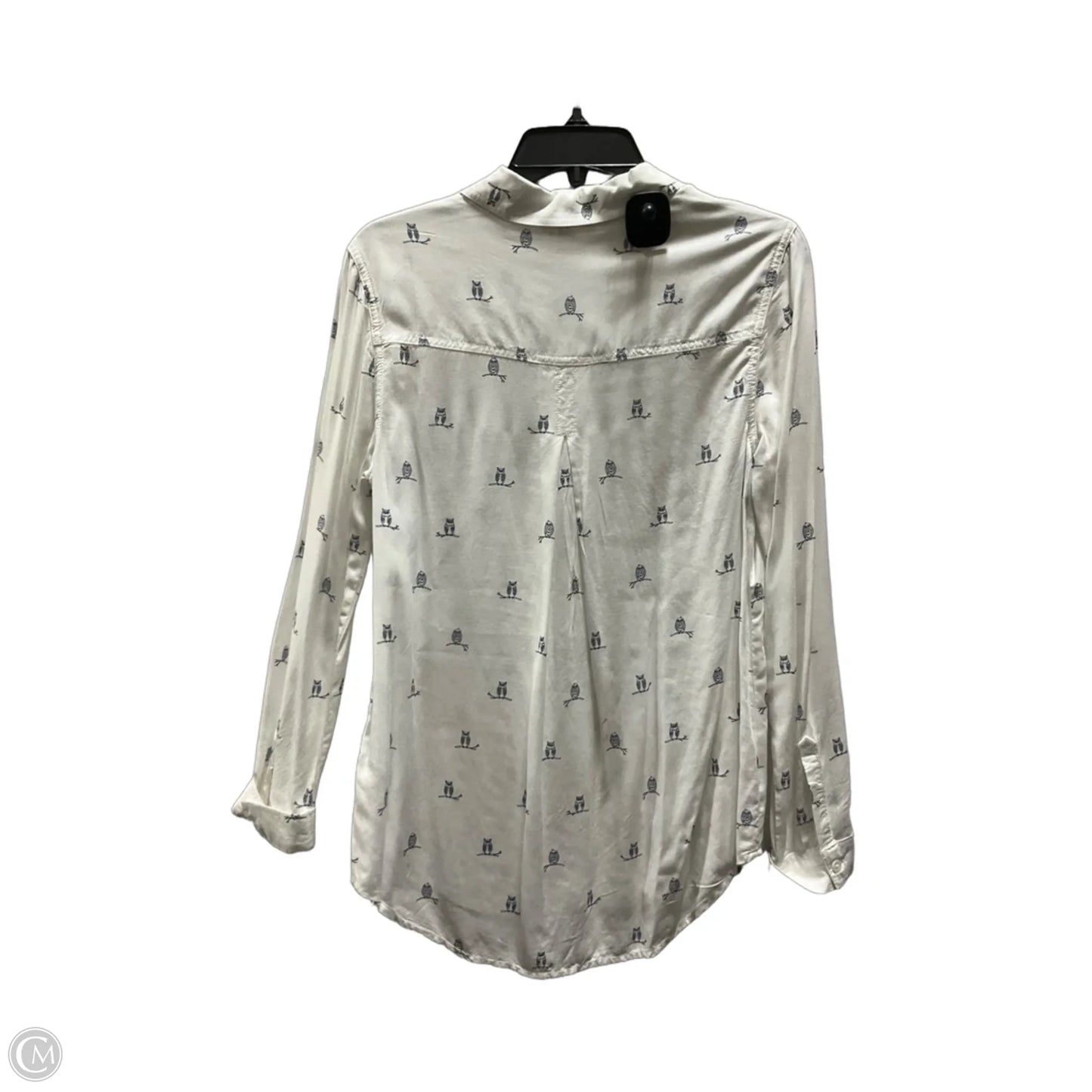 Blouse Long Sleeve By Beachlunchlounge In Blue & White, Size: M