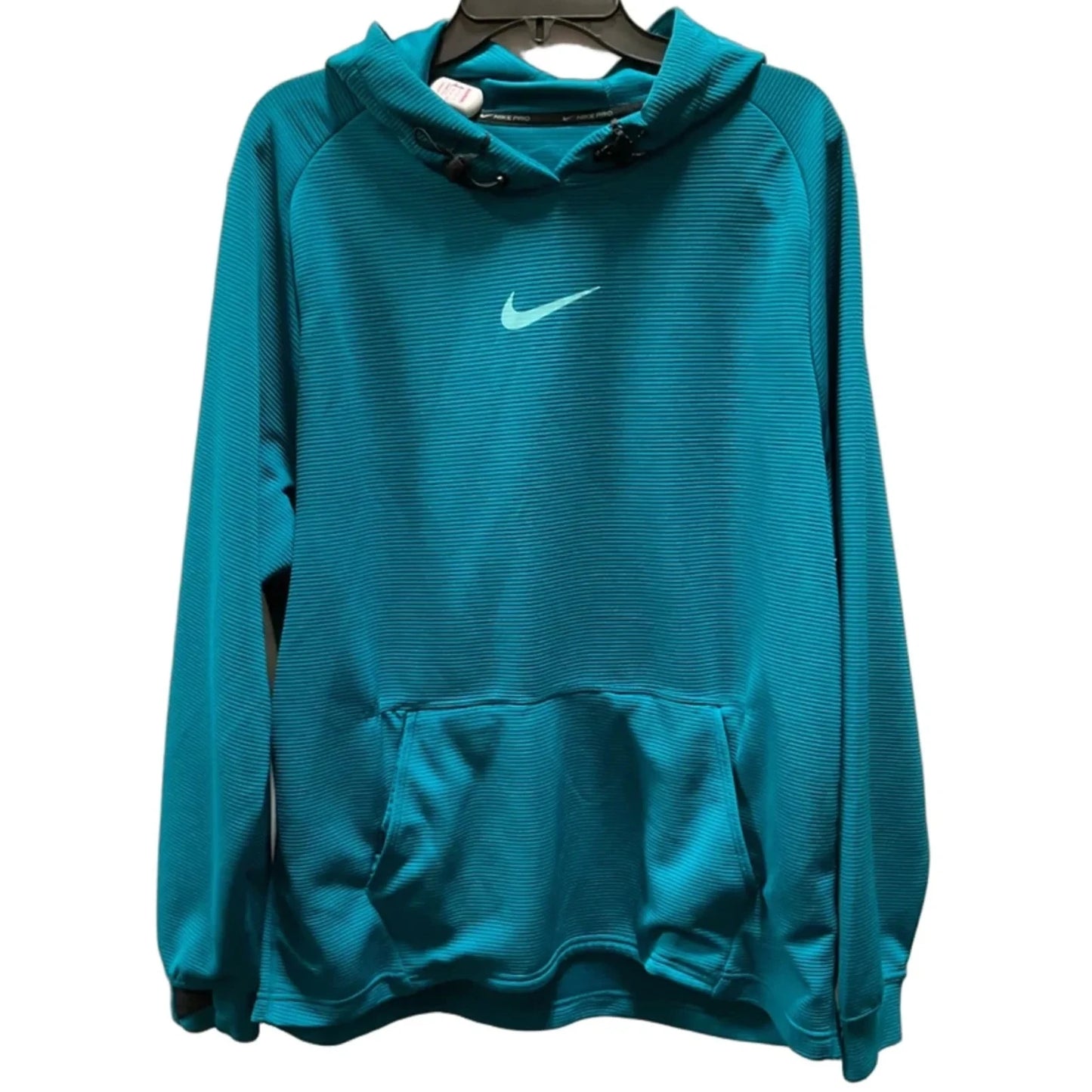 Athletic Sweatshirt Hoodie By Nike In Teal, Size: L