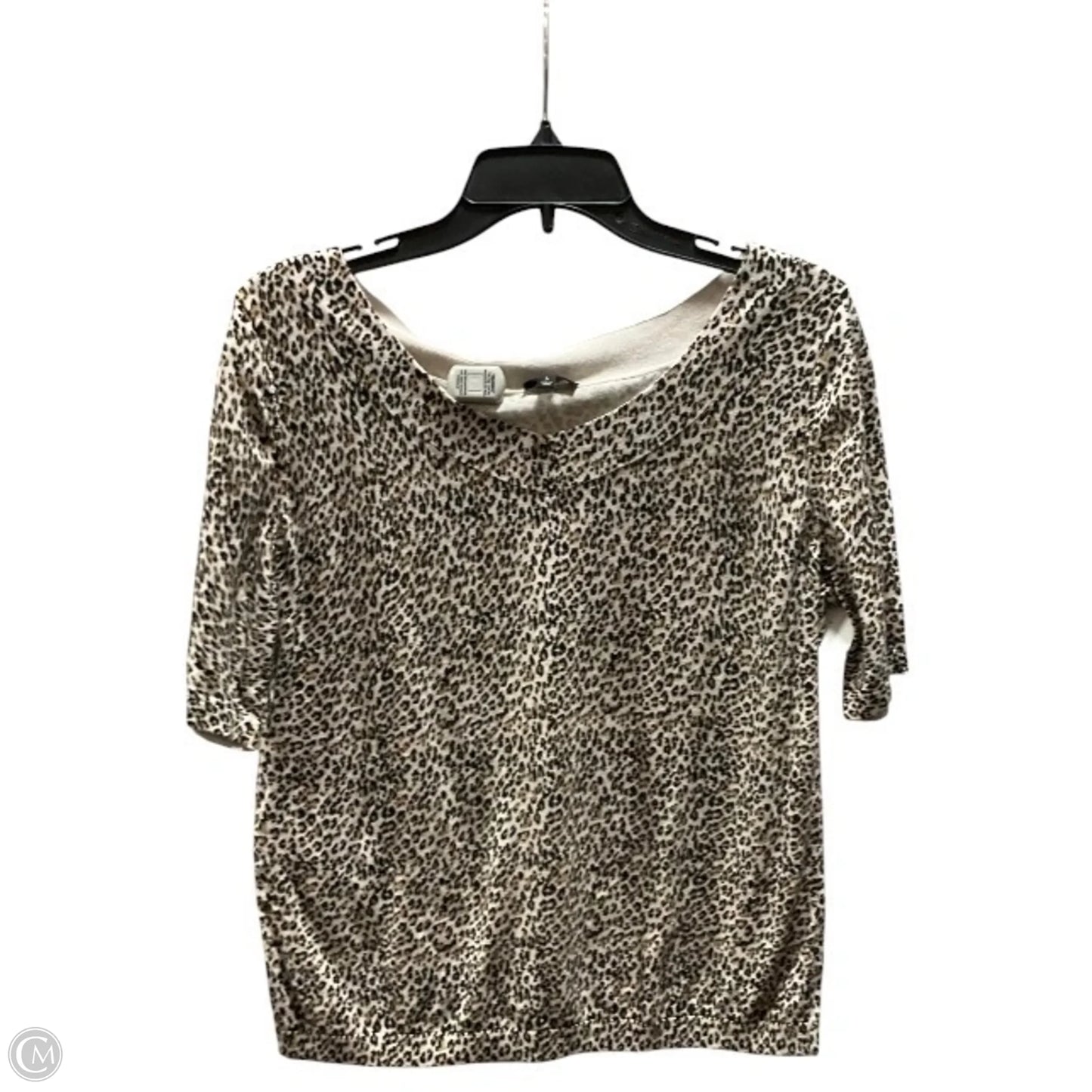 Top Short Sleeve By Ann Taylor In Animal Print, Size: L