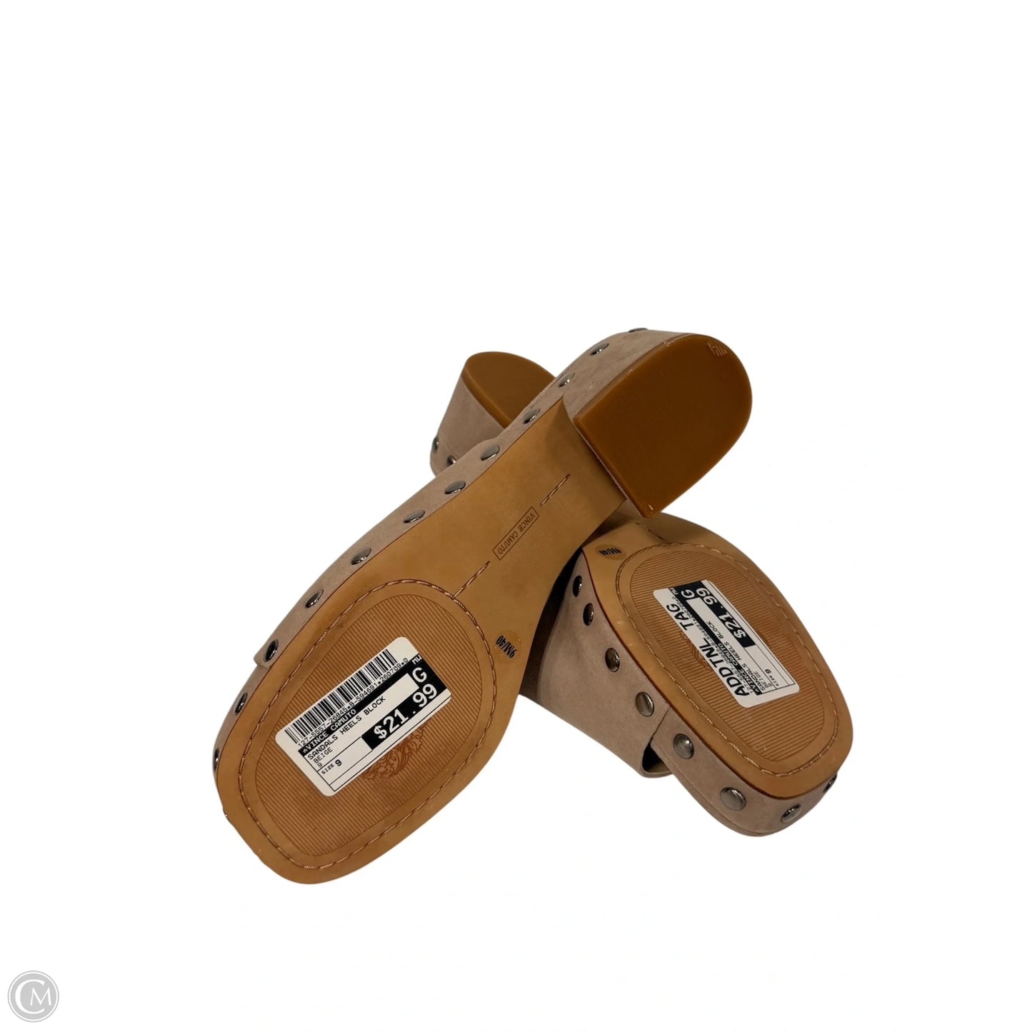 Sandals Heels Block By Vince Camuto In Beige, Size: 9
