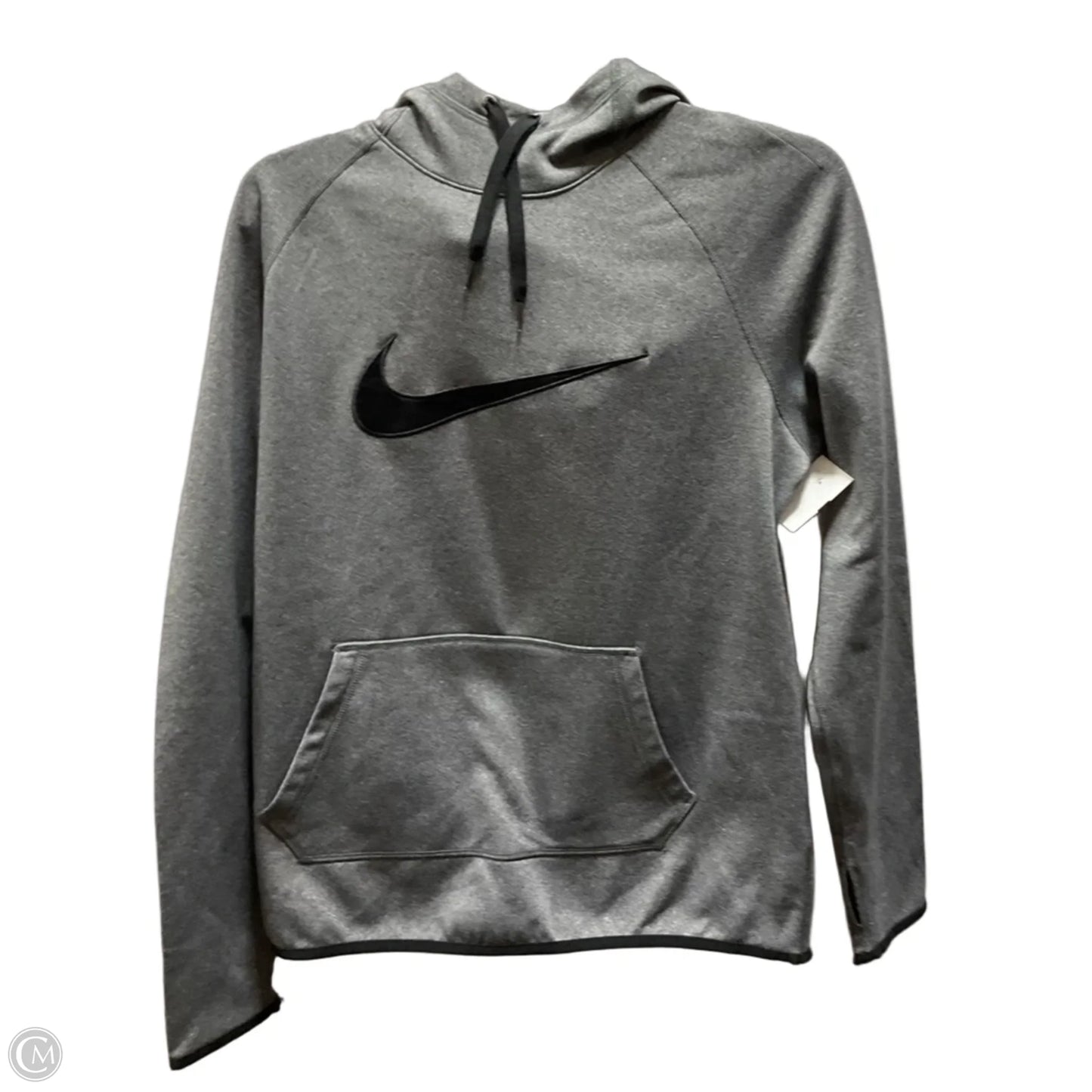Athletic Sweatshirt Hoodie By Nike In Grey, Size: M