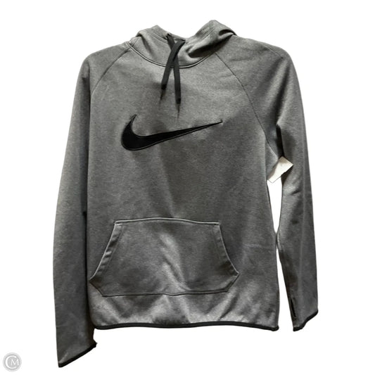 Athletic Sweatshirt Hoodie By Nike In Grey, Size: M