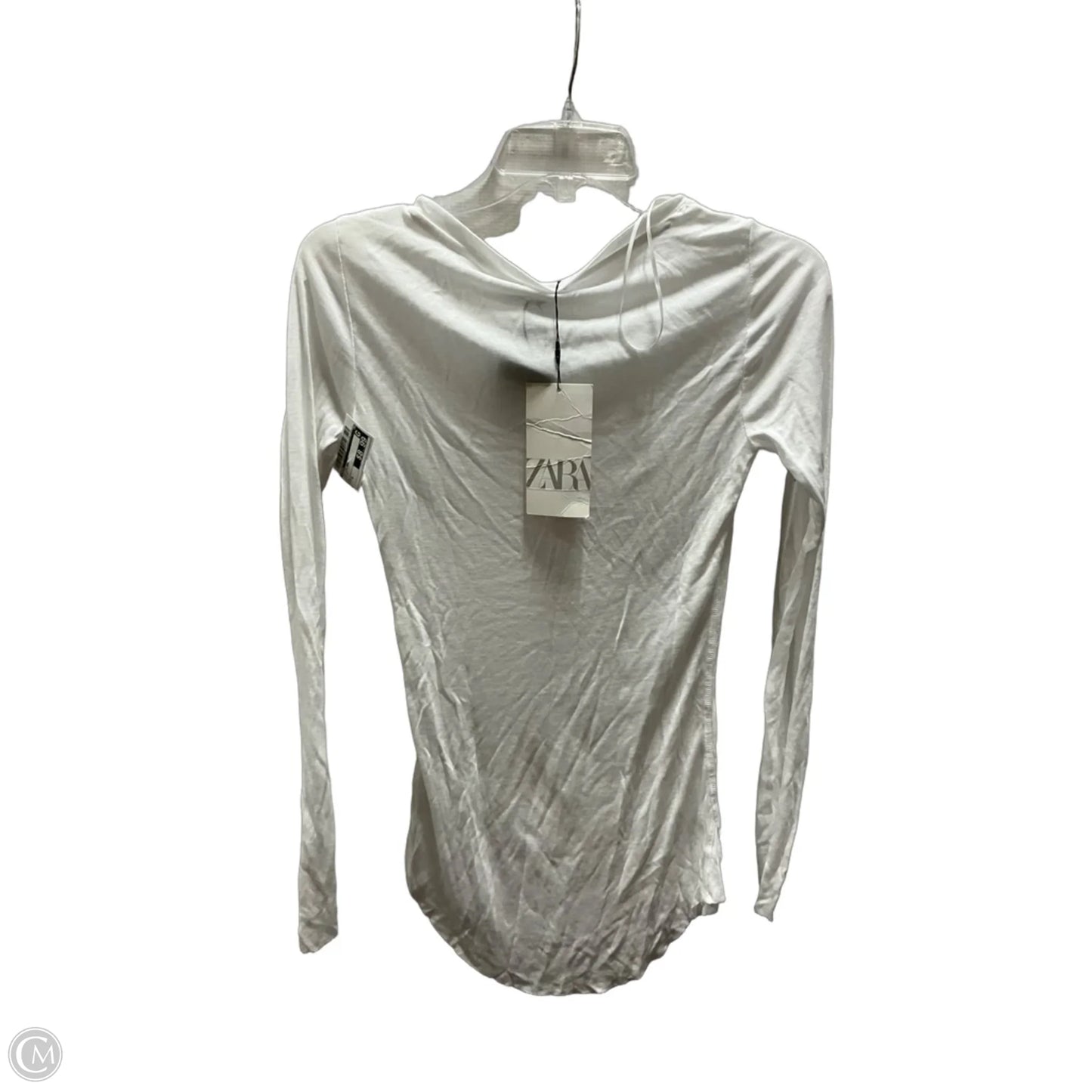 Top Long Sleeve Basic By Zara In White, Size: S
