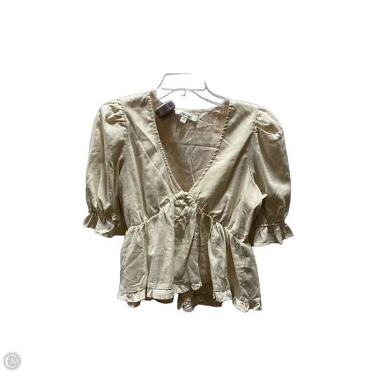 Top Short Sleeve By Cmf In Cream, Size: M