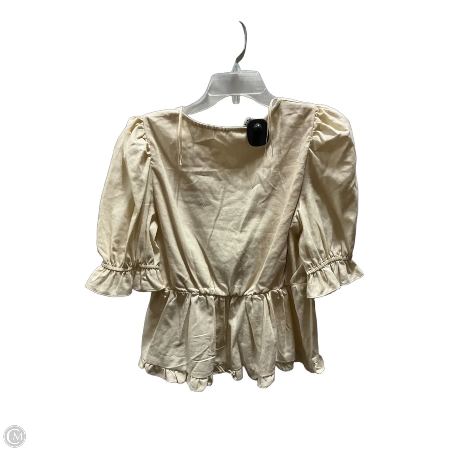 Top Short Sleeve By Cmf In Cream, Size: M