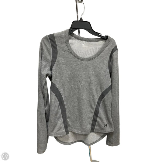 Athletic Top Long Sleeve Crewneck By Under Armour In Grey, Size: M