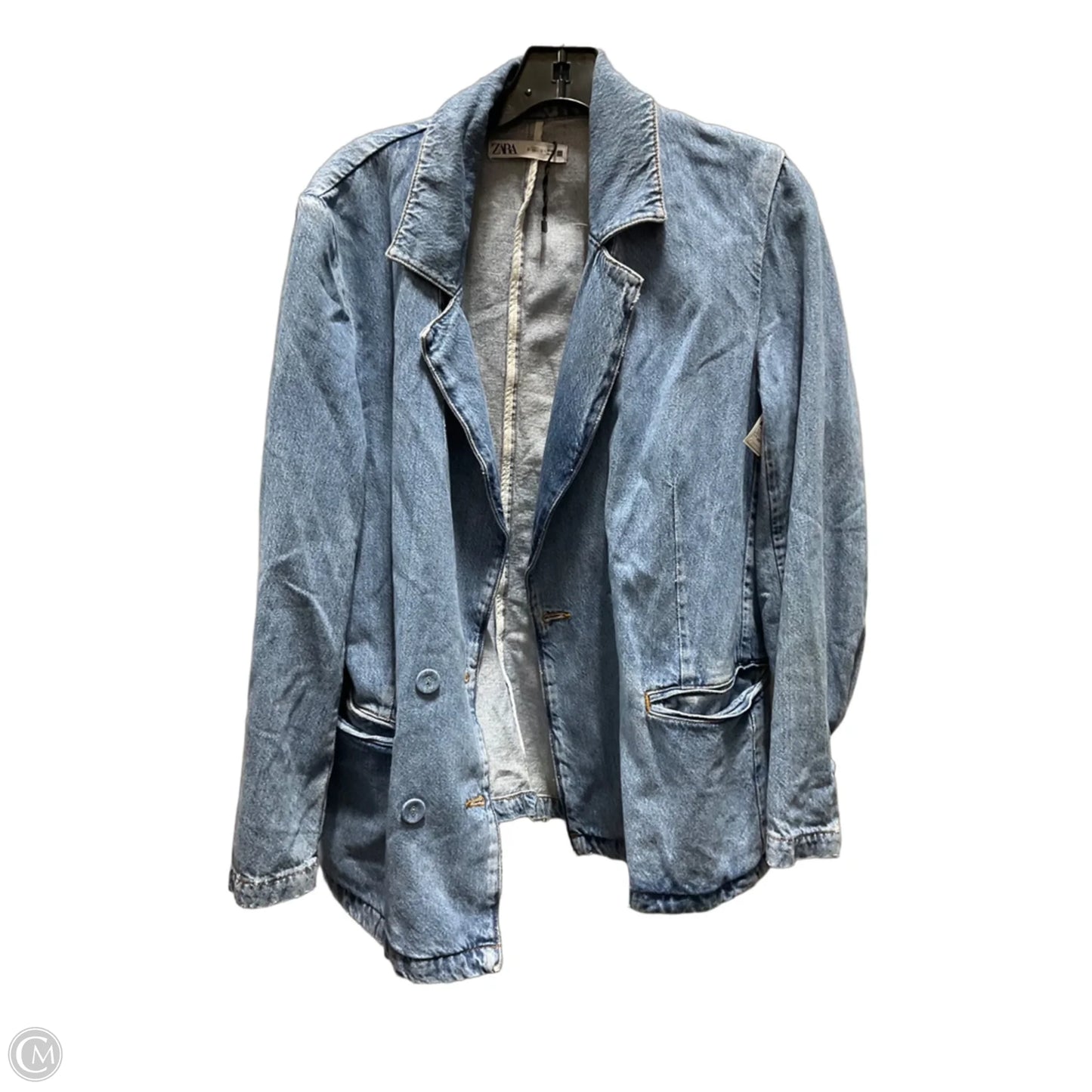 Jacket Denim By Zara In Blue Denim, Size: Osfm