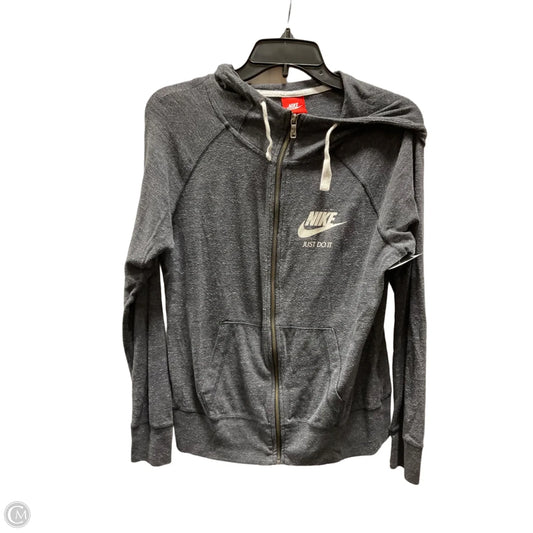Athletic Jacket By Nike In Grey, Size: M