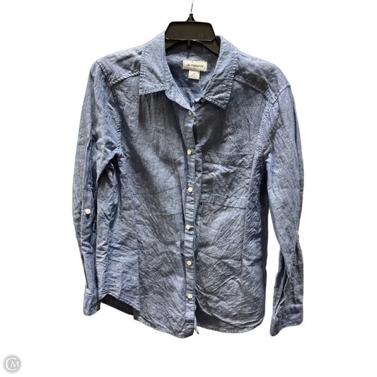 Blouse Long Sleeve By Liz Claiborne In Blue, Size: M