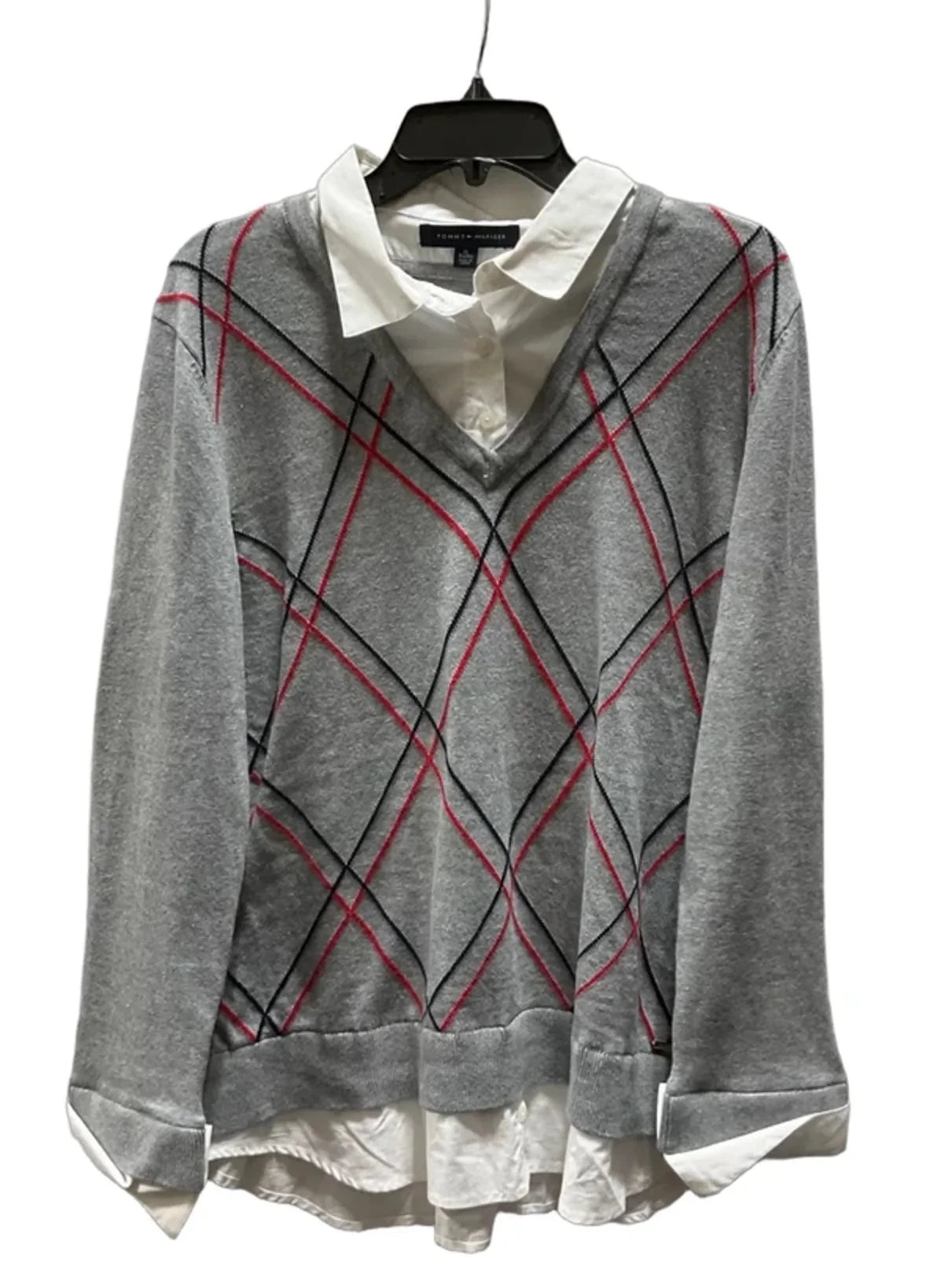 Top Long Sleeve By Tommy Hilfiger In Grey, Size: Xl
