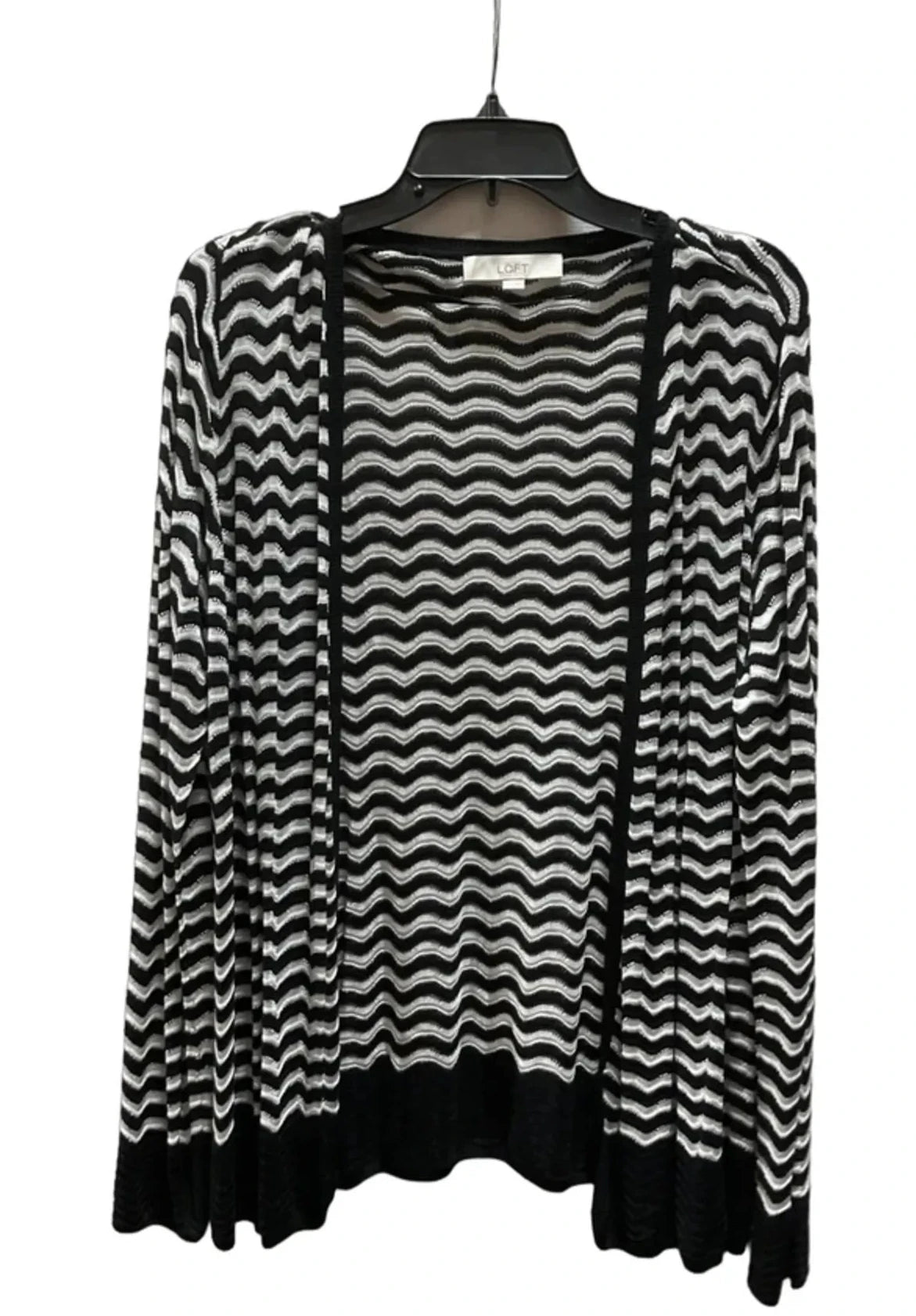 Cardigan By Loft In Black & White, Size: Xxl