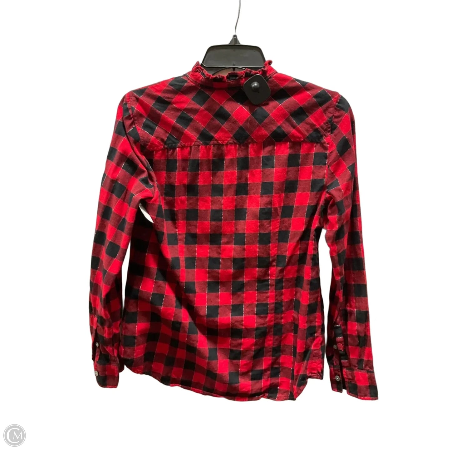 Blouse Long Sleeve By J. Crew In Checkered Pattern, Size: Xs
