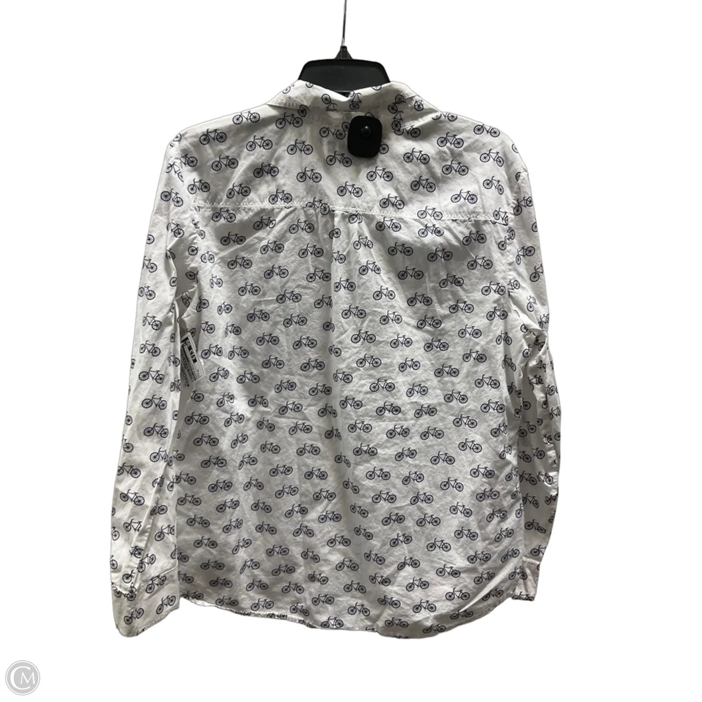 Blouse 3/4 Sleeve By Liz Claiborne In Blue & White, Size: Xl