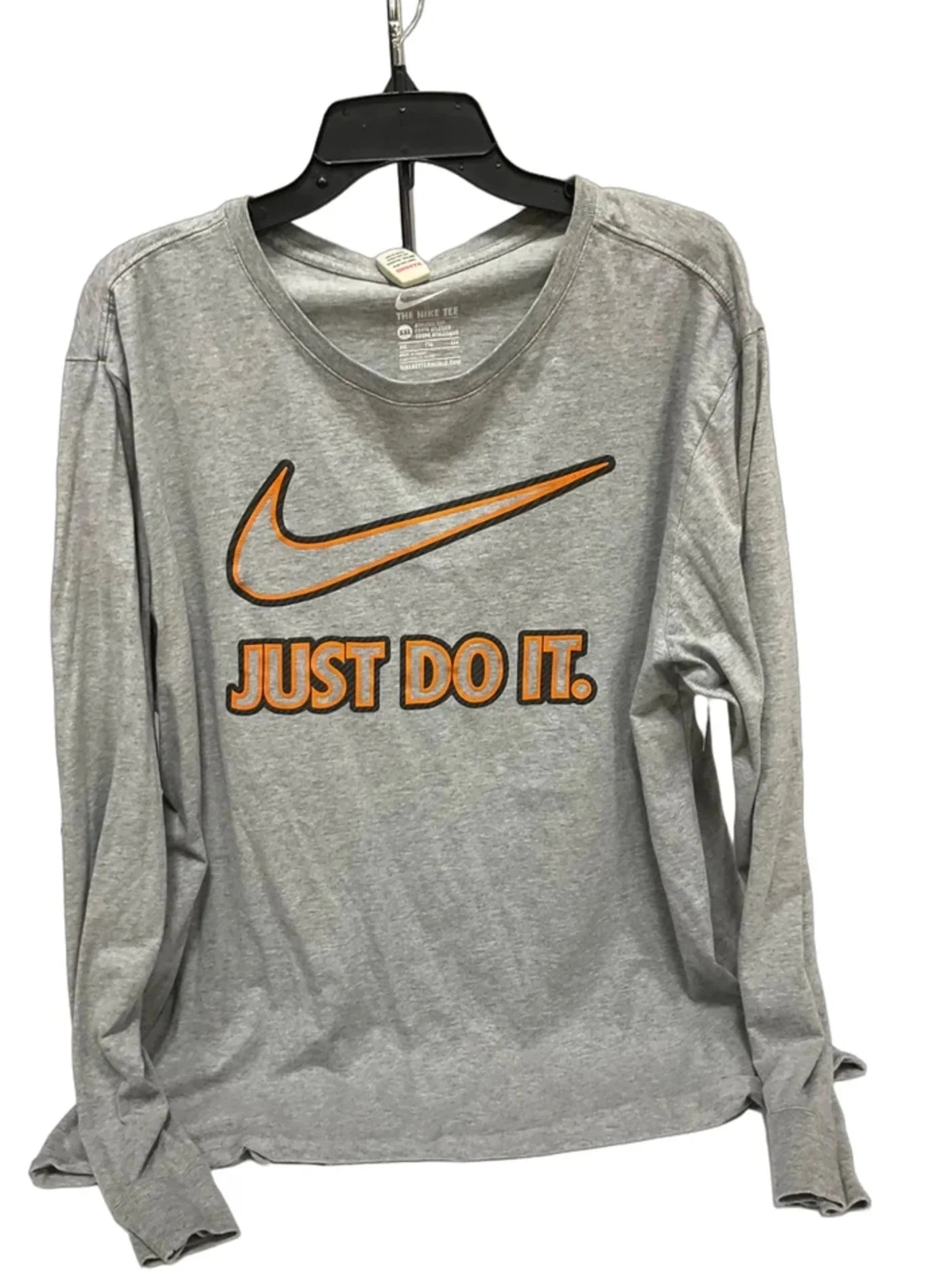 Athletic Top Long Sleeve Crewneck By Nike Apparel In Grey, Size: Xxl