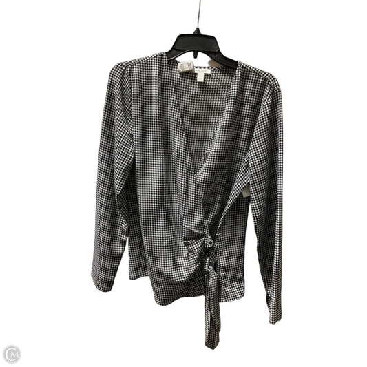 Top Long Sleeve By Nine West In Black & White, Size: L
