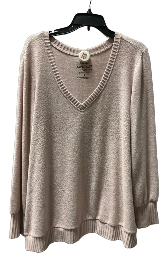 Top Long Sleeve By Torrid In Beige, Size: 2x