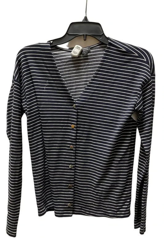 Top Long Sleeve By Ann Taylor In Striped Pattern, Size: S