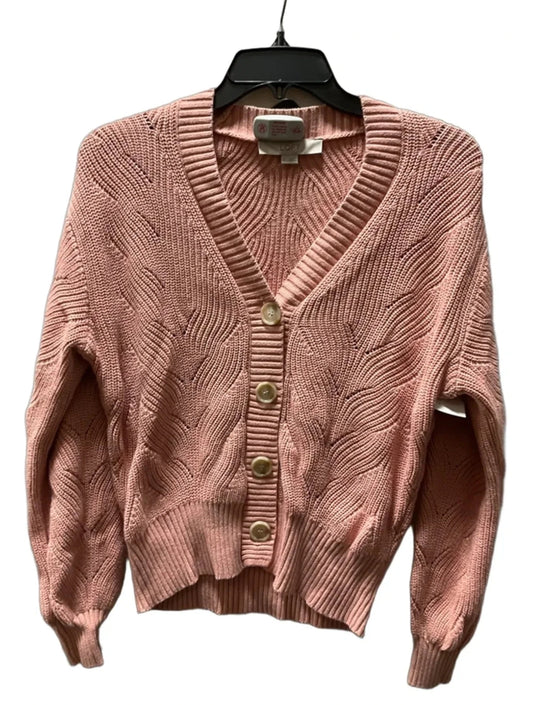Sweater Cardigan By Loft In Pink, Size: M