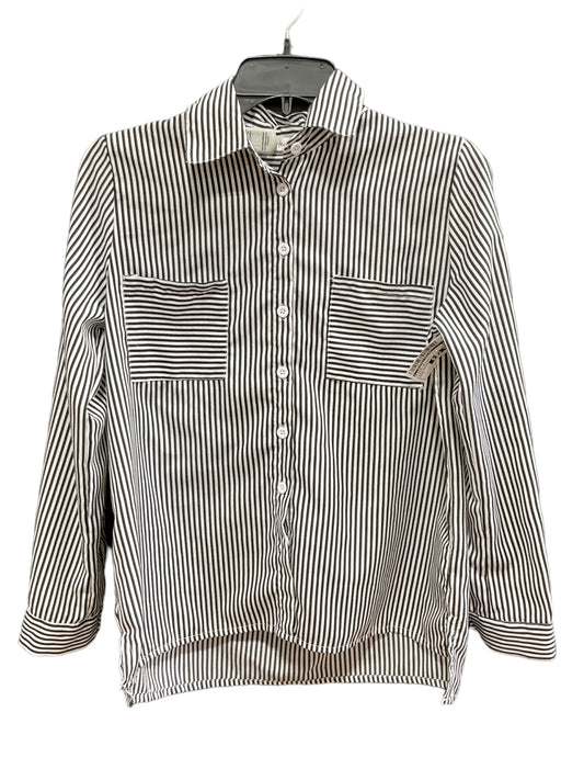 Striped Pattern Blouse Long Sleeve Clothes Mentor, Size S