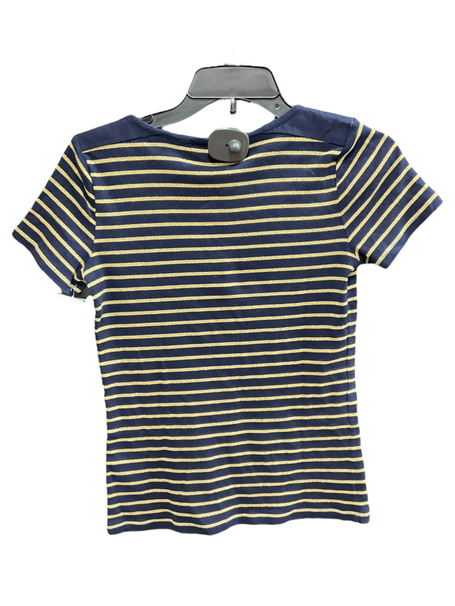 Blue & Gold Top Short Sleeve Lauren By Ralph Lauren, Size Xs