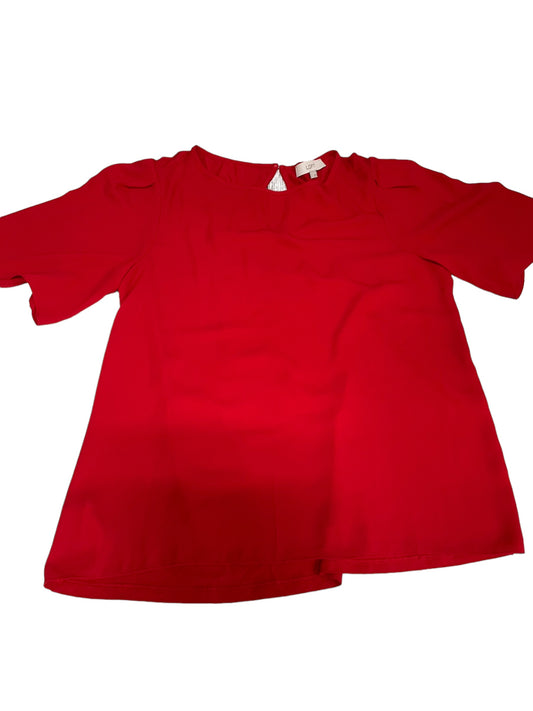 Red Top Short Sleeve Loft, Size S