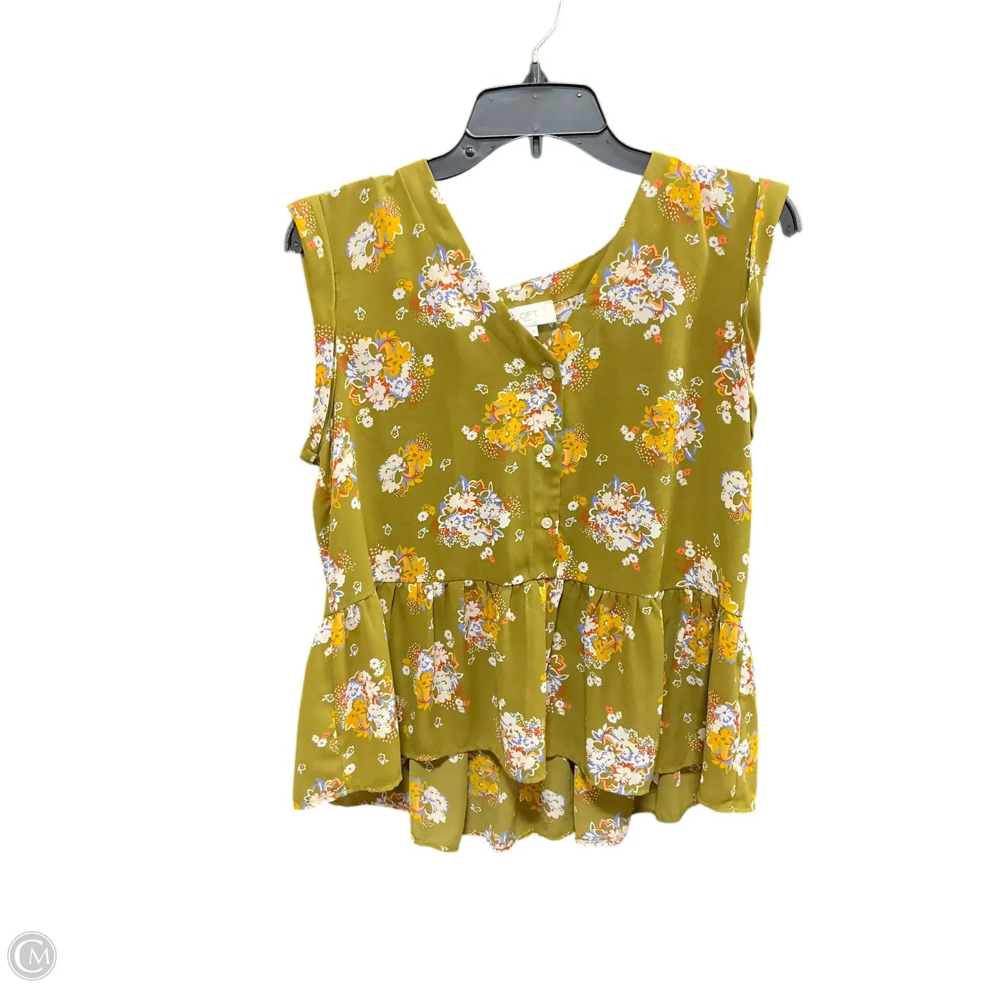 Top Short Sleeve By Loft In Green, Size: M