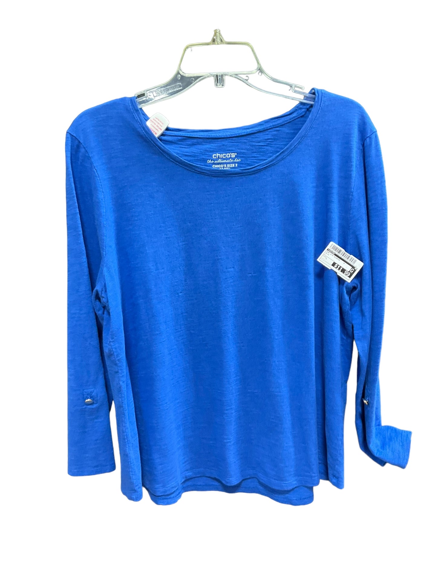 Blue Top 3/4 Sleeve Chicos, Size L