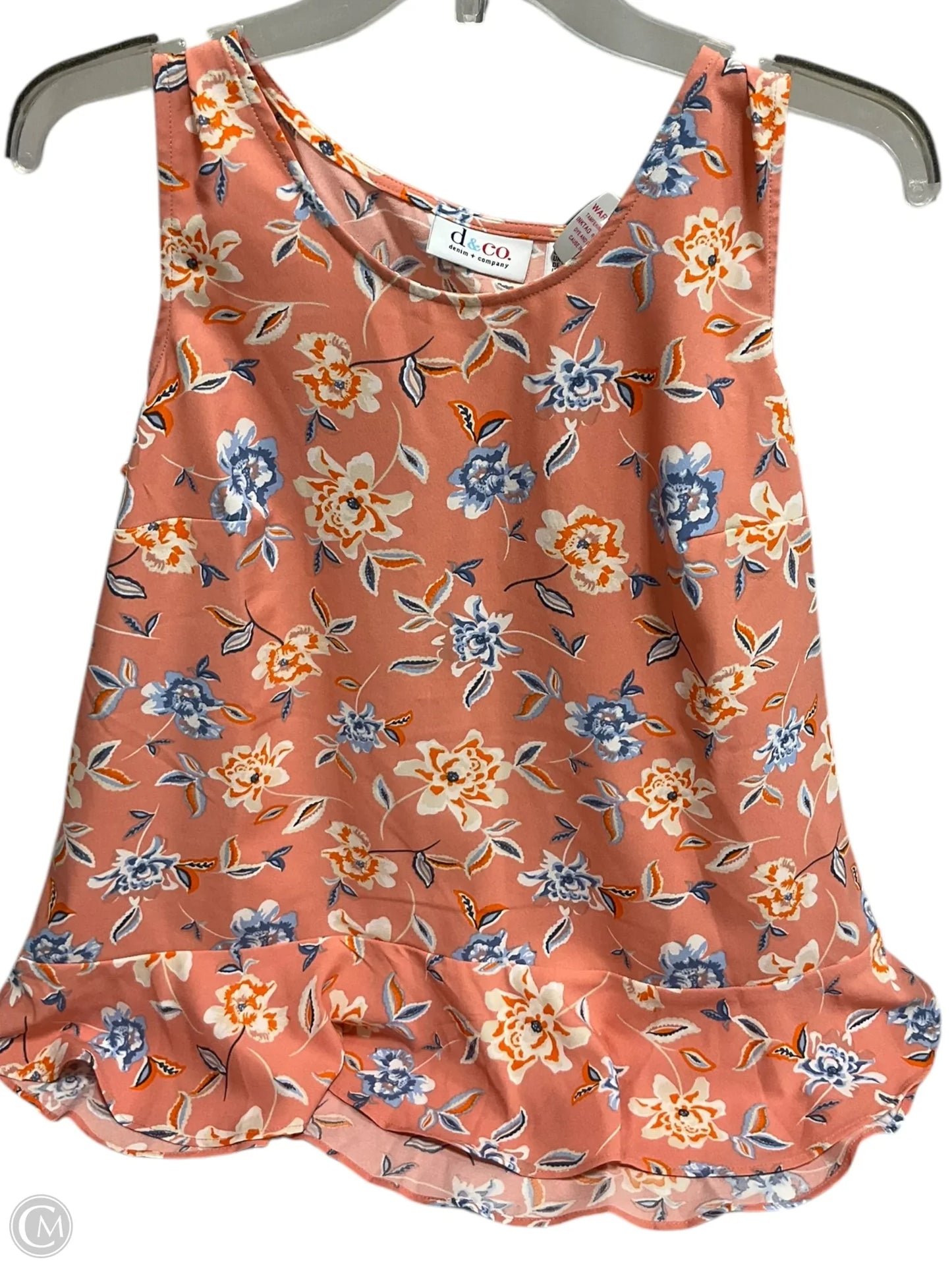 Tank Top By Denim And Company In Peach, Size: S