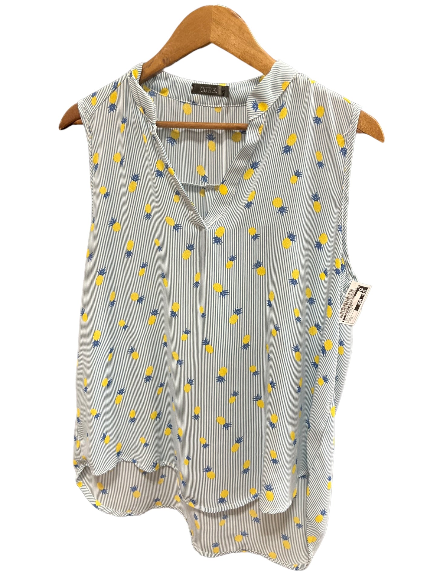 Blue & Yellow Top Sleeveless Clothes Mentor, Size Xl