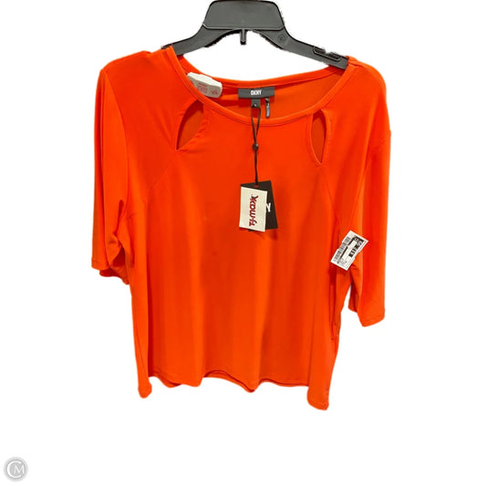 Top Short Sleeve By Dkny In Orange, Size: Xl