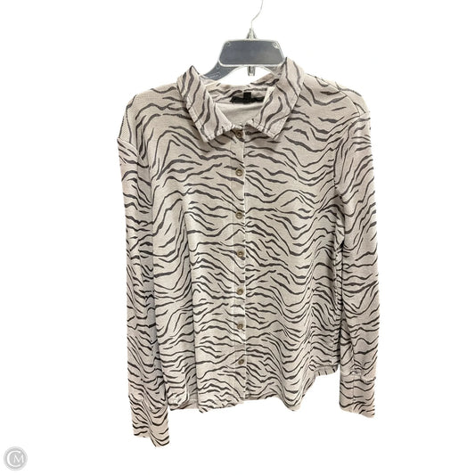 Blouse Long Sleeve By Jane And Delancey In Zebra Print, Size: M