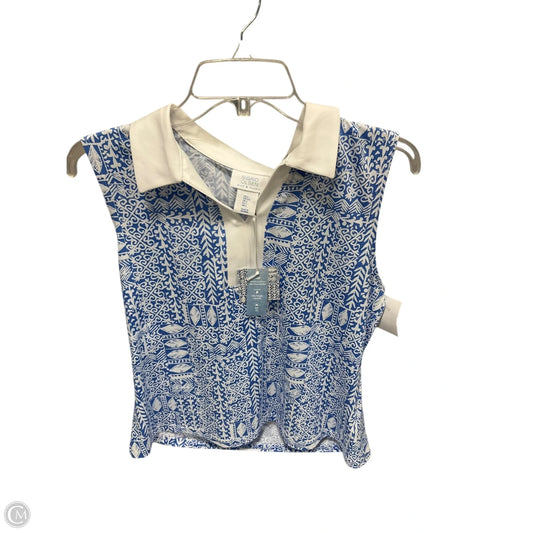 Athletic Tank Top By Sigrid Olsen In Blue & White, Size: L