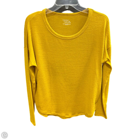Top Long Sleeve Basic By Time And Tru In Yellow, Size: S