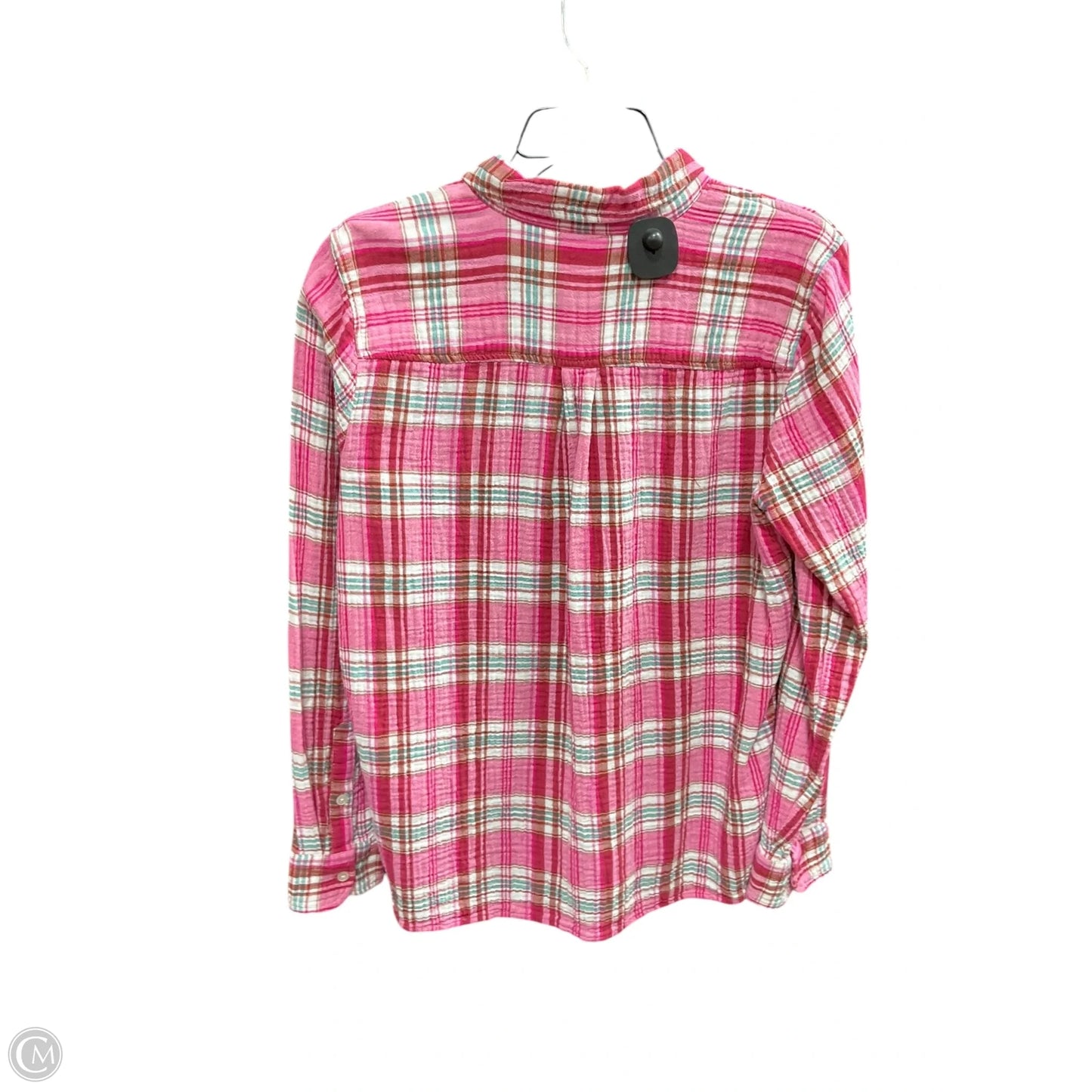 Blouse Long Sleeve By J. Crew In Pink & Red, Size: M