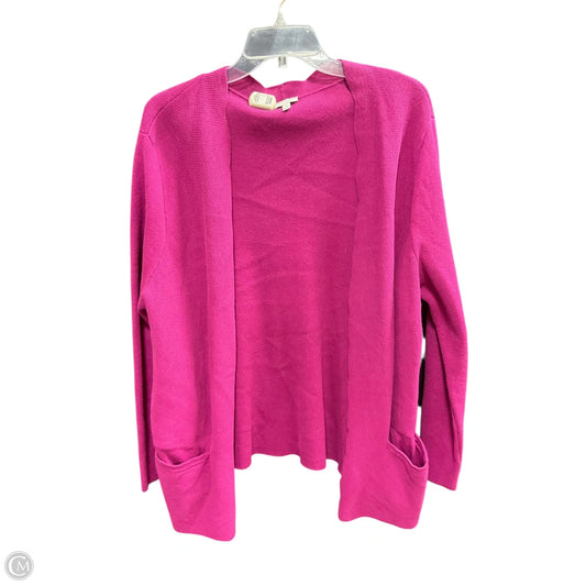 Sweater Cardigan By Talbots In Pink, Size: 1x