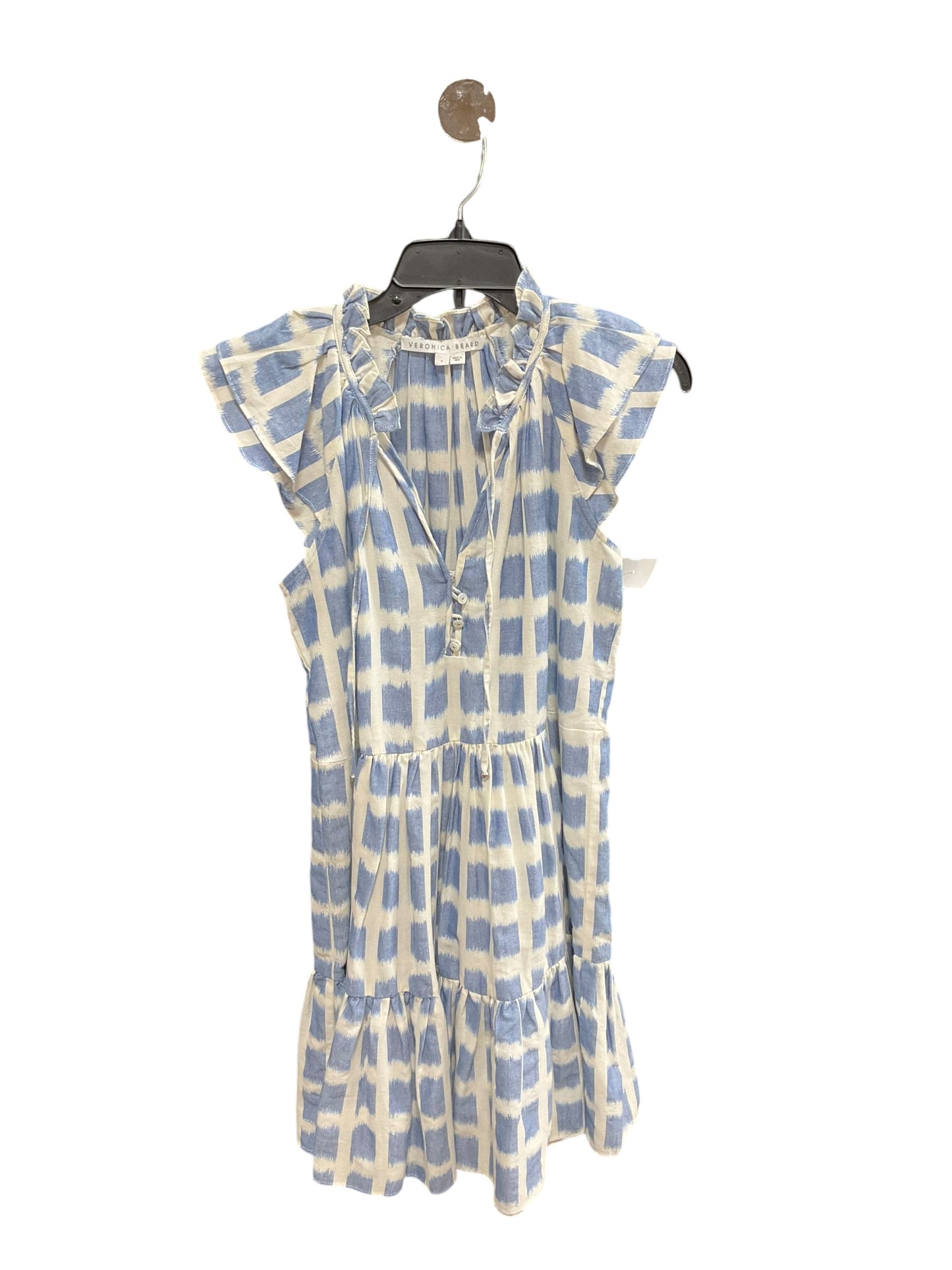 Dress Casual Midi By Veronica Beard In Blue & Cream, Size: 4