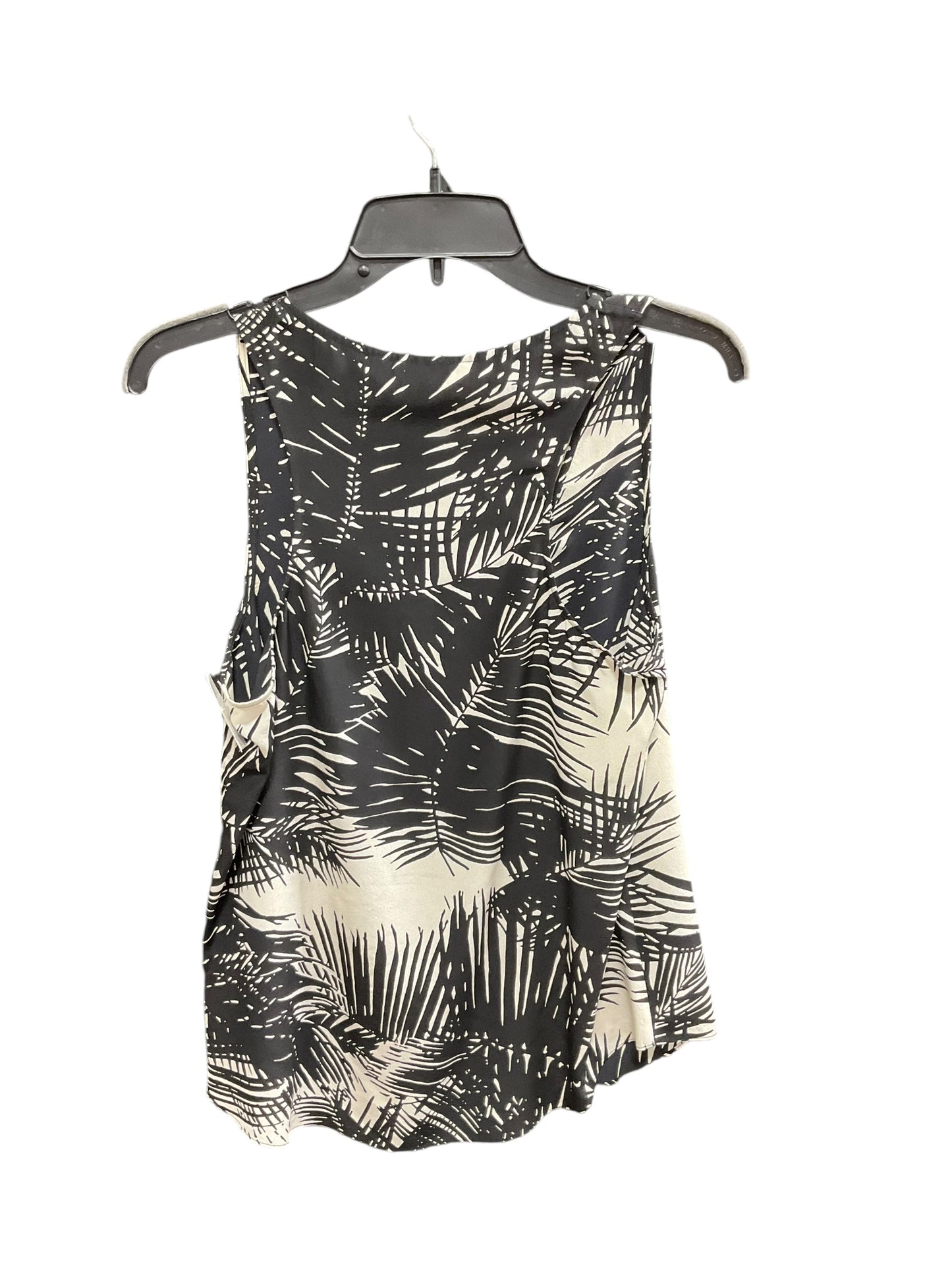 Top Sleeveless By Theory In Black & Cream, Size: M