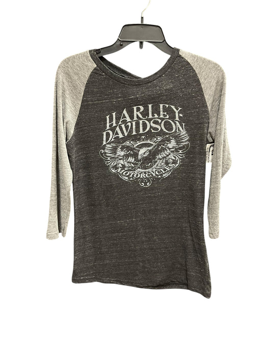 Top 3/4 Sleeve By Harley Davidson In Grey, Size: L