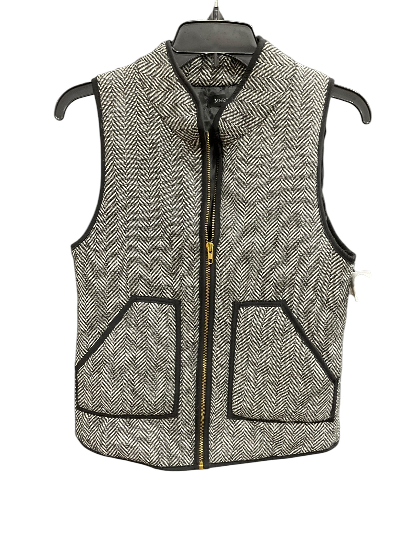 Vest Puffer & Quilted By Clothes Mentor In Black & Cream, Size: Xs