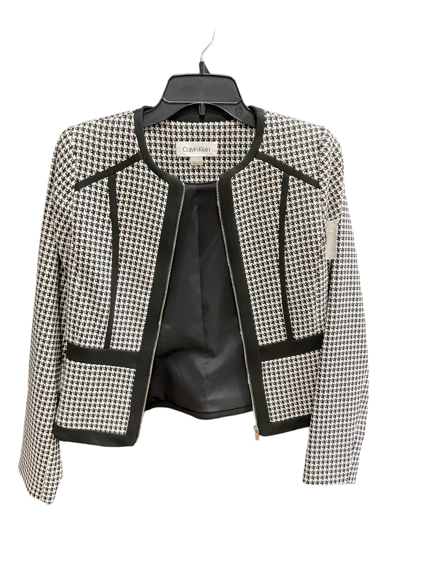 Jacket Other By Calvin Klein In Black & Cream, Size: 6