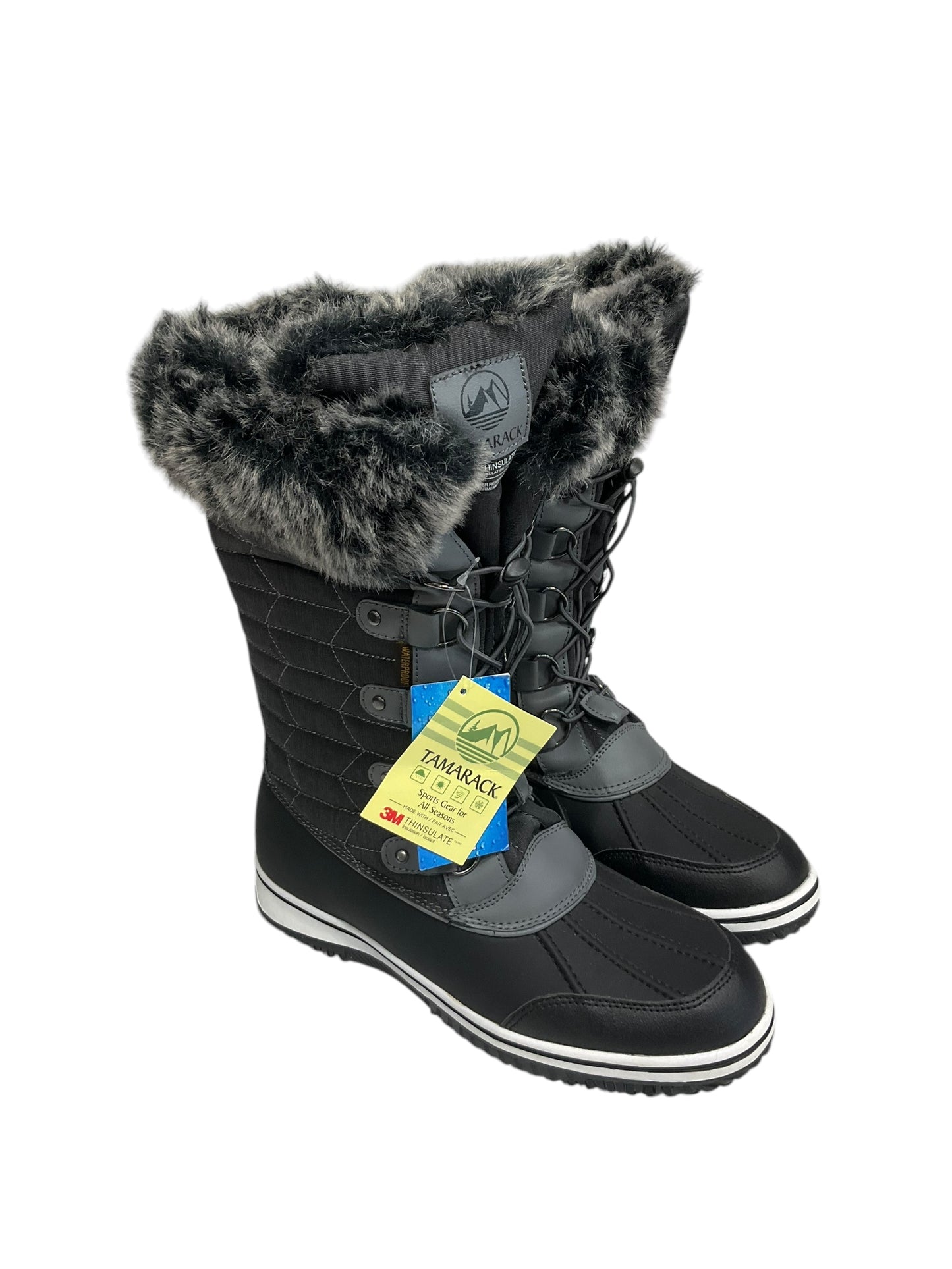 Boots Snow By Clothes Mentor In Black & Grey, Size: 11