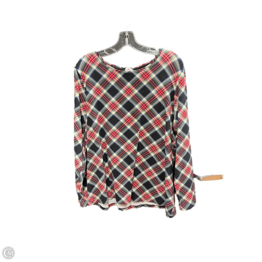 Top Long Sleeve By Talbots In Plaid Pattern, Size: 2x