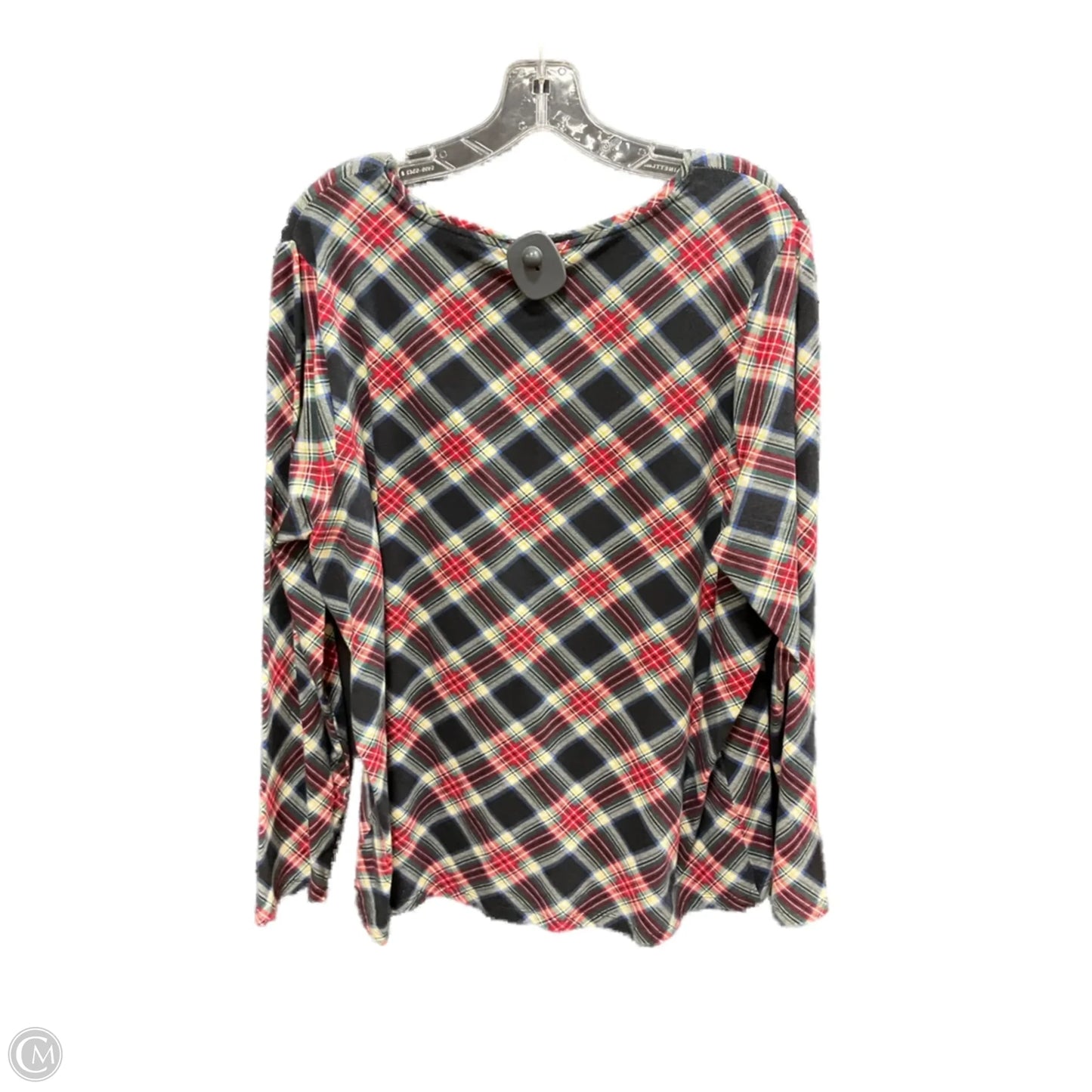 Top Long Sleeve By Talbots In Plaid Pattern, Size: 2x