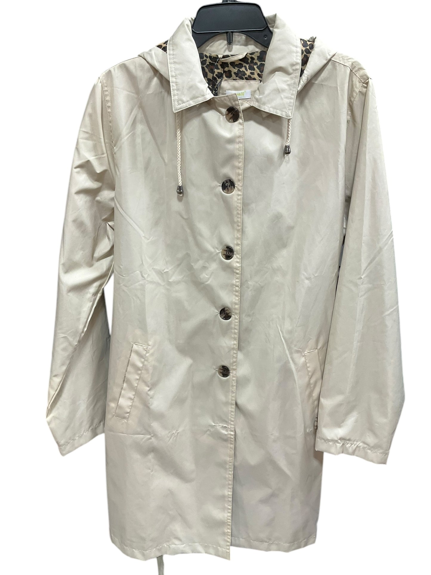 Coat Raincoat By Capelli In Cream, Size: L